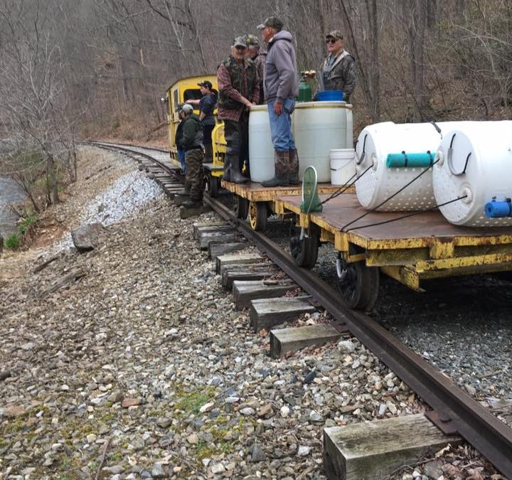MCTU trout stocking the North Branch/Muddy by train